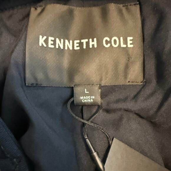 Women's Kenneth Cole Navy Pinstripe Bomber Baseball Jacket Size L NEW - Picture 3 of 7